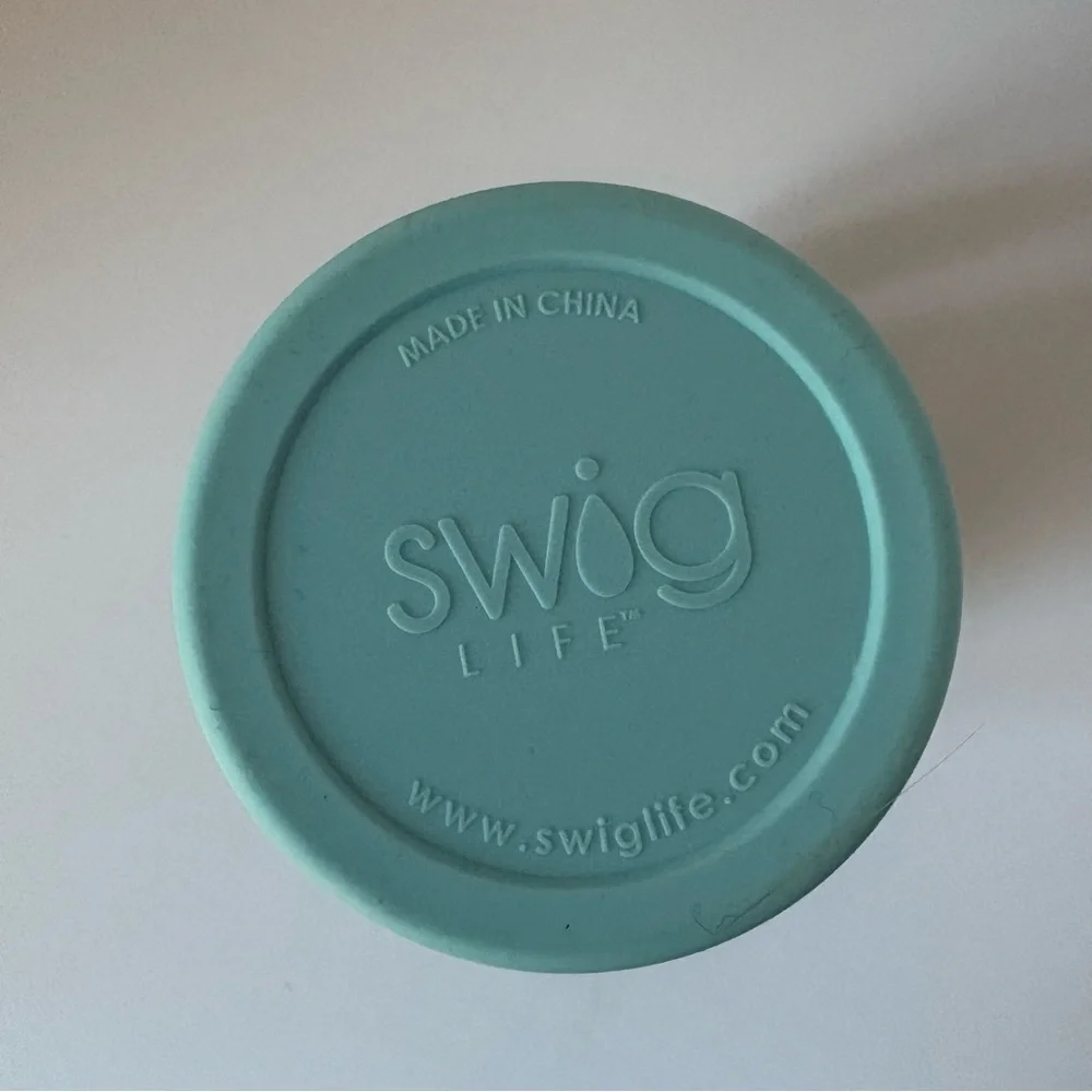 Swig Life Mega Mug with Handle Insulated Tumbler Lid Straw 40 oz Teal Coral EUC - Picture 12 of 16